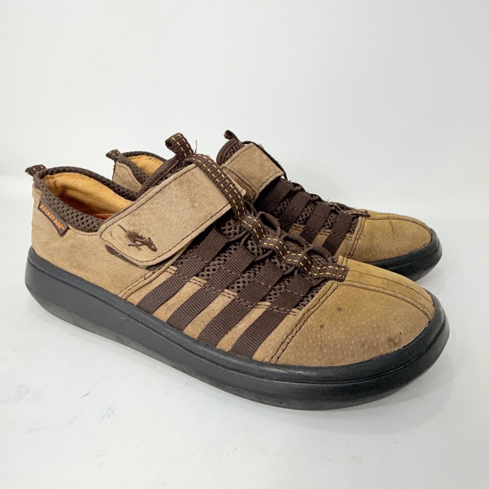 Rocket Dog C301 Tan Suede Mesh Low Top Sneakers Brown Strap Womens 7.5